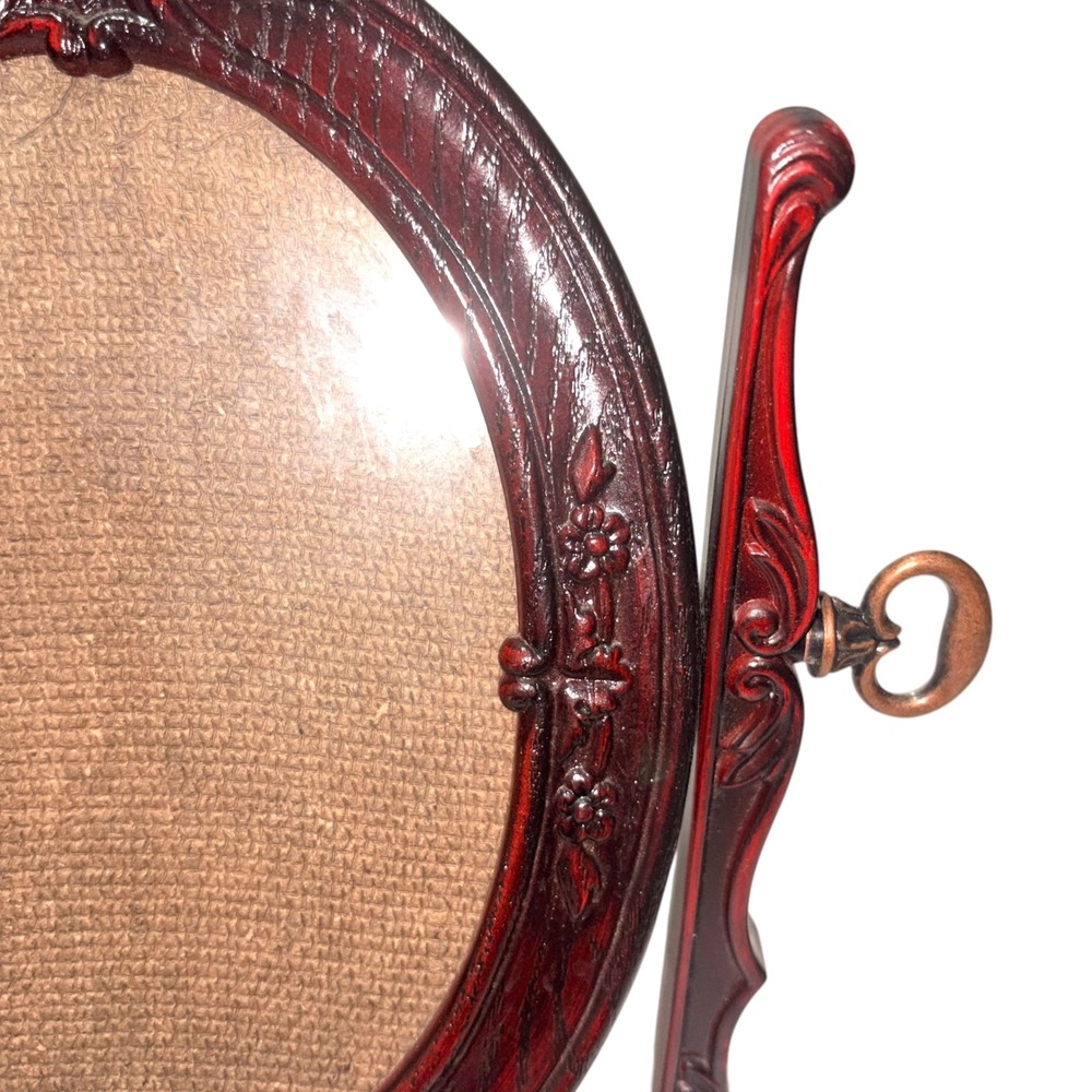 Vintage Ornate Oval Swivel Faux Wood Tilt Picture Frame 5" x 7" BRITISH~MCM - Picture 14 of 16